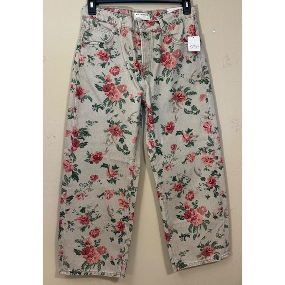 We The Free Denim - We The Free Jeans Women 27 Deep Trance Boyfriend Wallpaper Floral Boho NEW